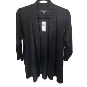 Premise Studio  Women's Black Open Front Sweater 1X NWT